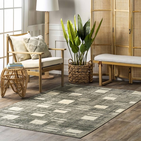 Nuloom Taja Transitional Geometric Machine Washable Area Rug 4ft x 6ft SVTX09A-406